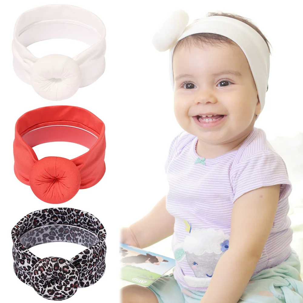 

REACH Tested 1/2pcs/set Baby Girls Red Doughnut Headband Leopard Cotton Wide Hairbands Bandanas Photo Props Kids Hair Accessorie