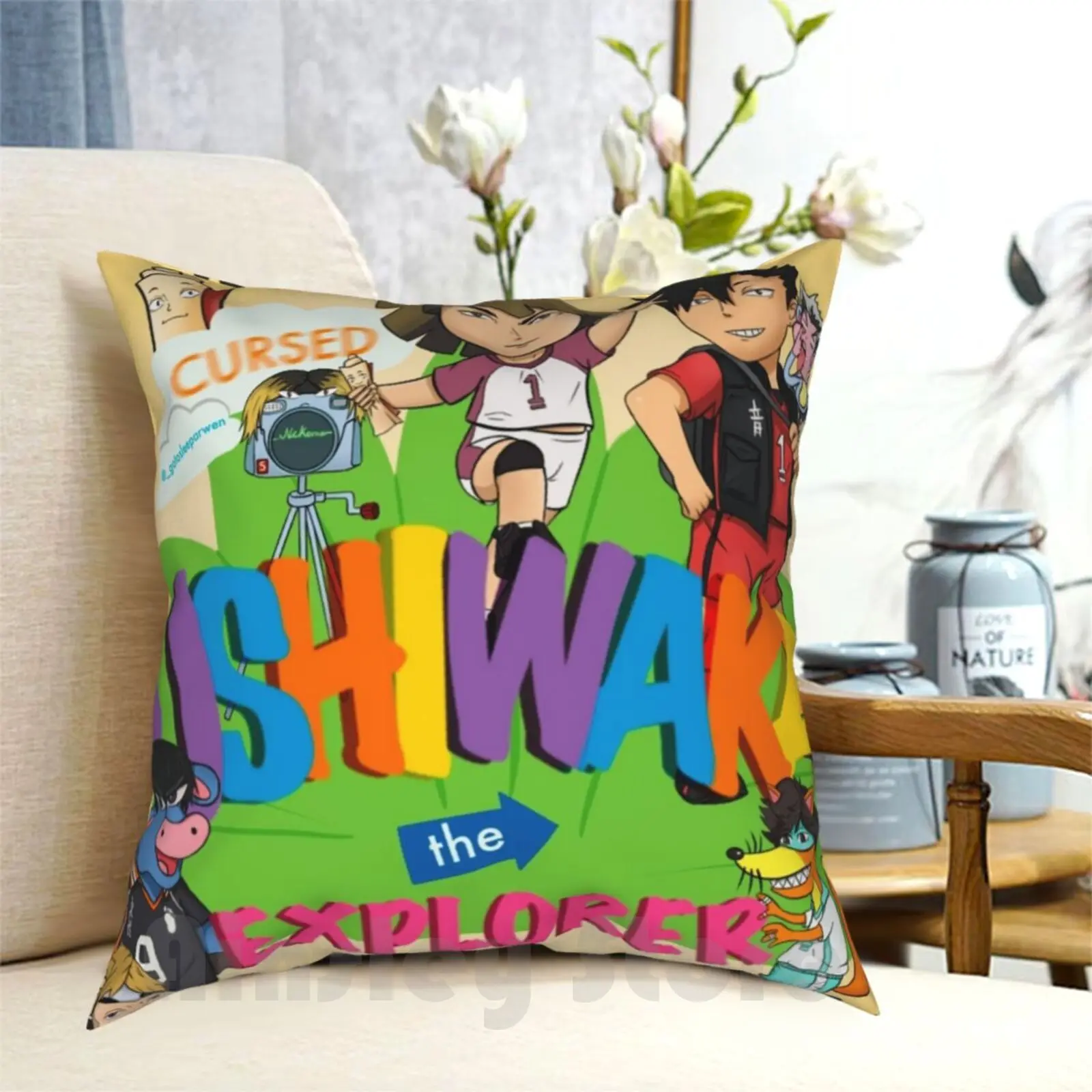 Haikyuu X Дора прокованная Сага Подушка Чехол с принтом для дома мягкая подушка аниме