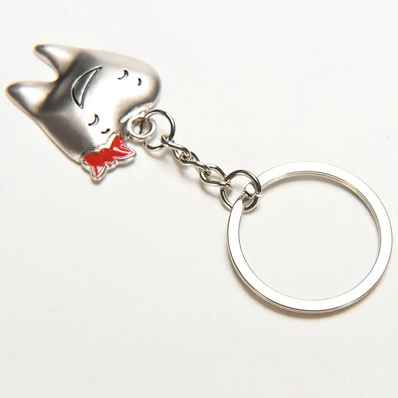 

2 Pcs=1 Pair Cartoon Teeth Keychain Dentist Decoration Key Chains Stainless Steel Tooth Model Shape Dental Clinic Gift