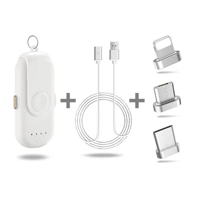 White Small Set Портативное магнитное зарядное устройство для iPhone Micro usb type C мини магнитное зарядное устройство - Цвет: White Small Set