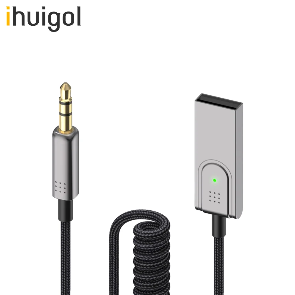 

ihuigol Bluetooth Aux Adapter For Car 3.5mm Jack Dongle Cable BT 5.0 Receiver Speaker Audio Auto Handfree Mic Music Transmitter