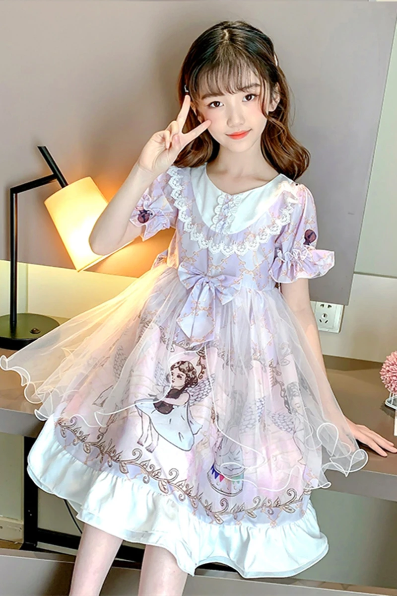 

Young Child Lolita Dress Girl Lolita Cute Princess Dress Summer 12 Years Old Little Girl Lolita Pettiskirt Anime Cosplay Costume