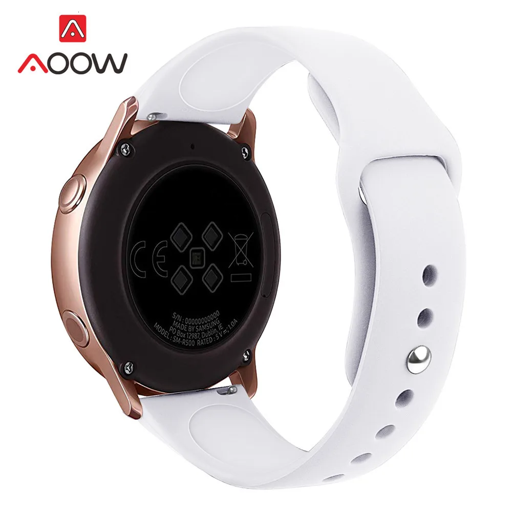 20 мм силиконовый спортивный ремешок для samsung Galaxy Watch Active 42 мм gear Sport S2 Amazfit bip для мужчин и женщин сменный Браслет