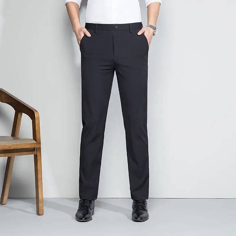 

Trousers Men's New High End Business Casual Pants Thin Stretch Suit Men Solid Color Comfortable Recommend Hot Sale
