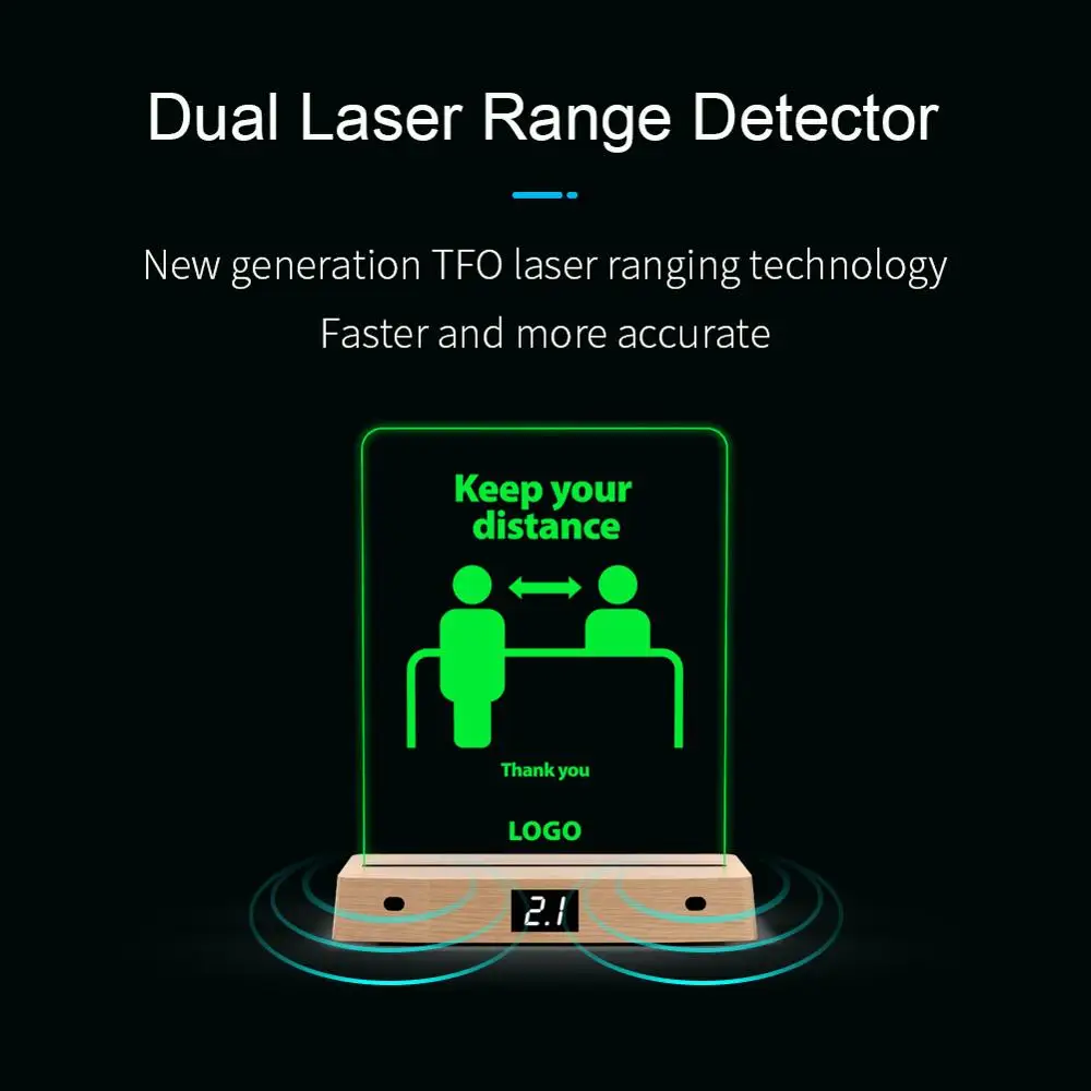 

VODOOL Smart Distance Awareness DeviceAdjustableSafety Distance AlarmKeep Social Distance Reminder For Store Public Places