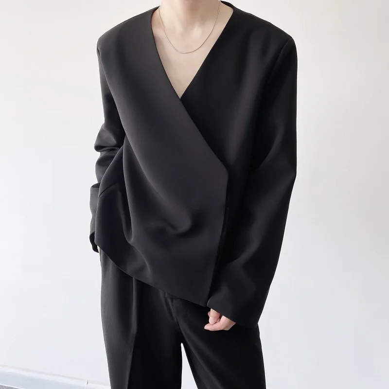 Мужской весенне-осенний Новый индивидуальный простой модный короткий костюм