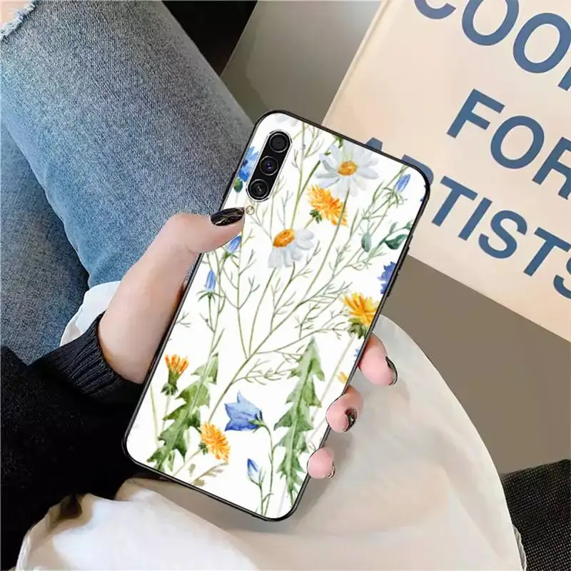 

Beautiful art flowers pattern Phone Case For Samsung galaxy A S note 10 7 8 9 20 30 31 40 50 51 70 71 21 s ultra plus