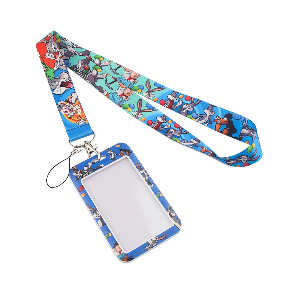ER621 забавный кролик мультфильм синий шнурок для карт ID держатель Автомобильный