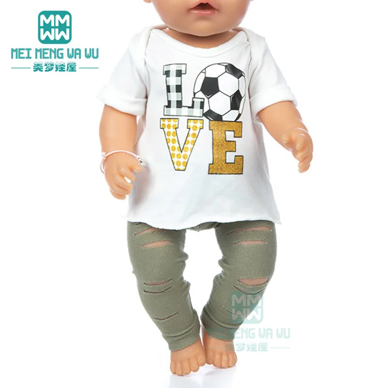 

Baby clothes for dolls fits 43cm new born doll accessories ball Sportswear suits