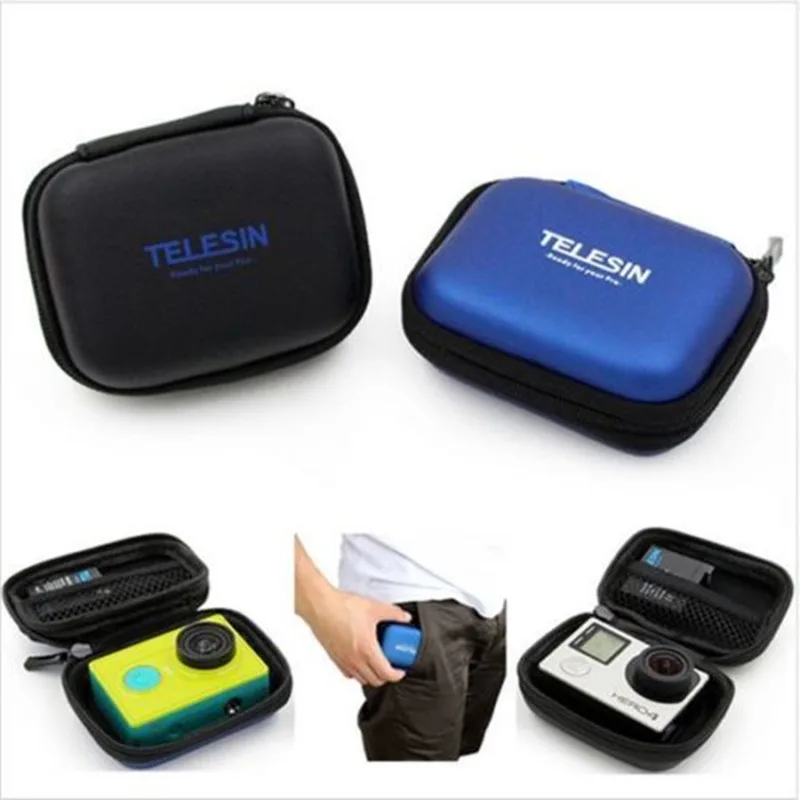 Telesin водонепроницаемый маленький чехол для хранения Коробка для Gopro Hero 7 6 5 Xiaomi Yi 4K мини камера защитная сумка для Sjcam Eken аксессуары
