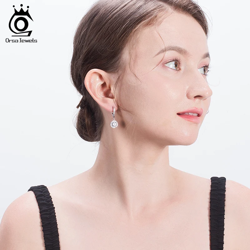 ORSA JEWELS Настоящее серебро 925 пробы весенние серьги-подвески с пряжкой женские