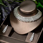 HIBRIDE нигерийский тренд капли воды Ювелирные наборы полный кубический циркон женское свадебное платье колье ожерелье серьги ювелирные изделия N-1893