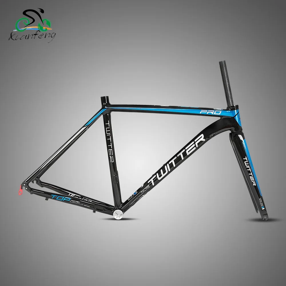 

TwitterTW736 new road bike frame 700C with all carbon fiber front fork aluminum alloy inner wire frame