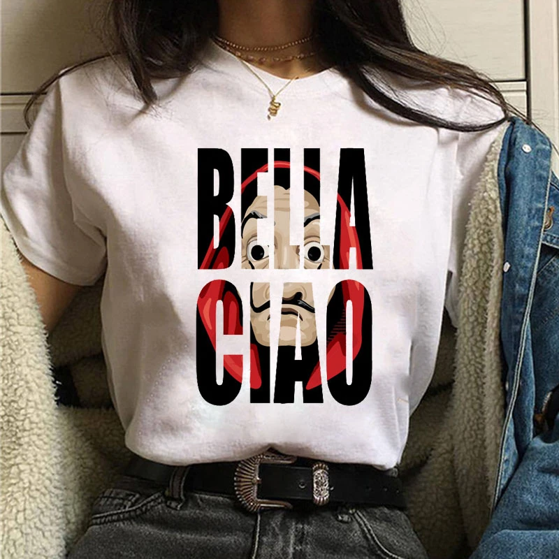

La Casa De Papel Tshirt Money Heist Tees TV Series T Shirt Women T Short Sleeve House of Paper Funny Female T-Shirt Tops