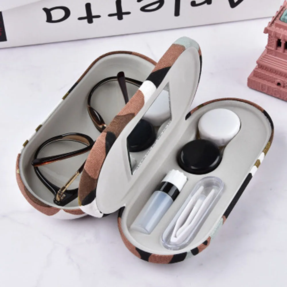 

Dual Use Glasses Case New Design 2 In 1 Camouflage Double Layer Reading Glasses Box Multi-purpose Portable Contact Lens Boxes