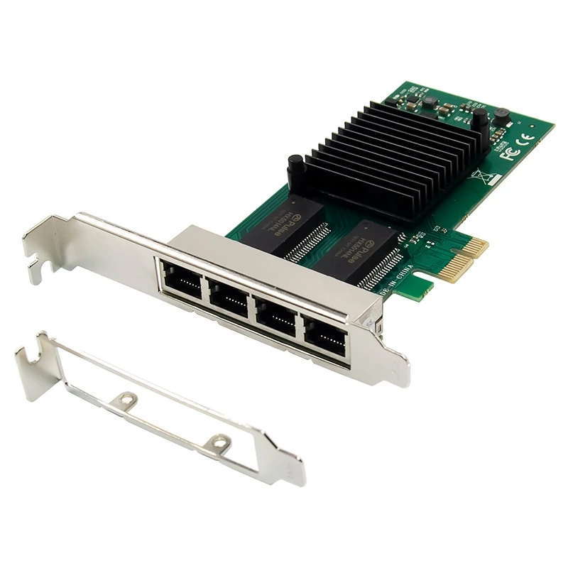 PCIe X1 сетевая карта 4 порта Gigabit Ethernet электрическая RJ45 LAN Карта 1000 м адаптер I350AM4 чип