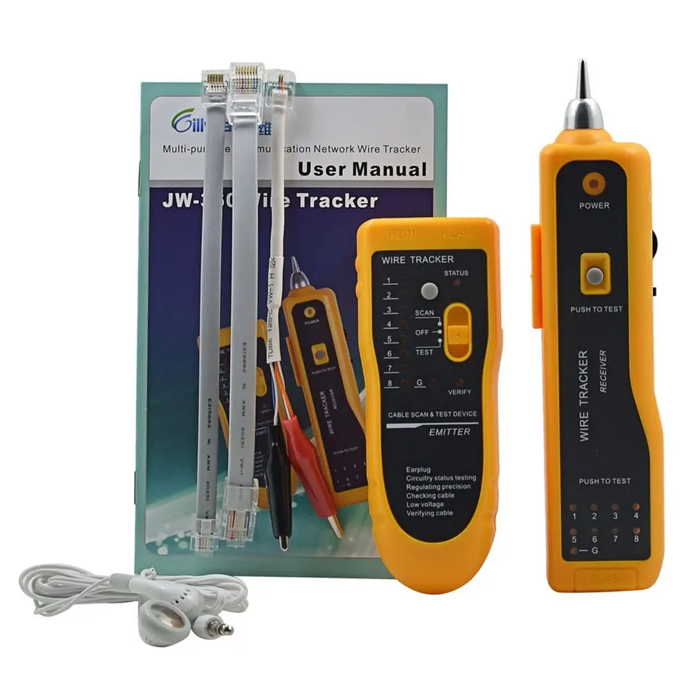 

JW-360 LAN Network Cable Tester Telephone Wire Tracker Diagnose Tone Tool Kit RJ45 RJ11 Line Finding Sequence Testing