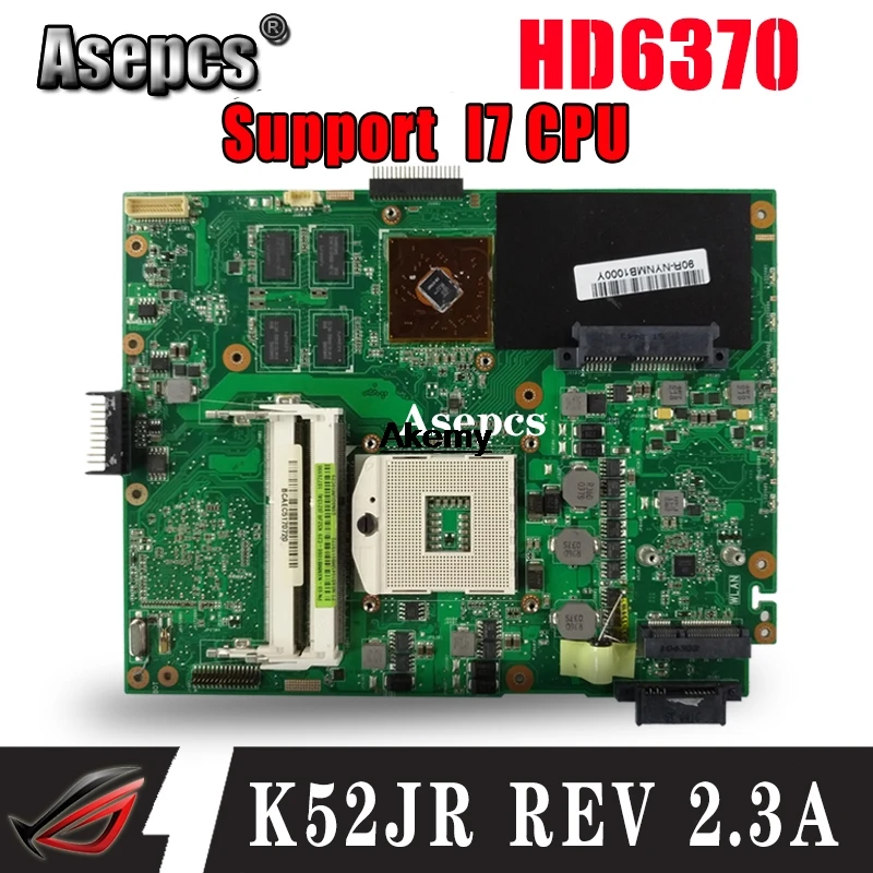 Asepcs K52JR REV2.3A материнская плата для ноутбука ASUS K52JU K52JT K52JB K52JE K52J A52J X52J Тесты оригинальная материнская плата HD6370 512 М