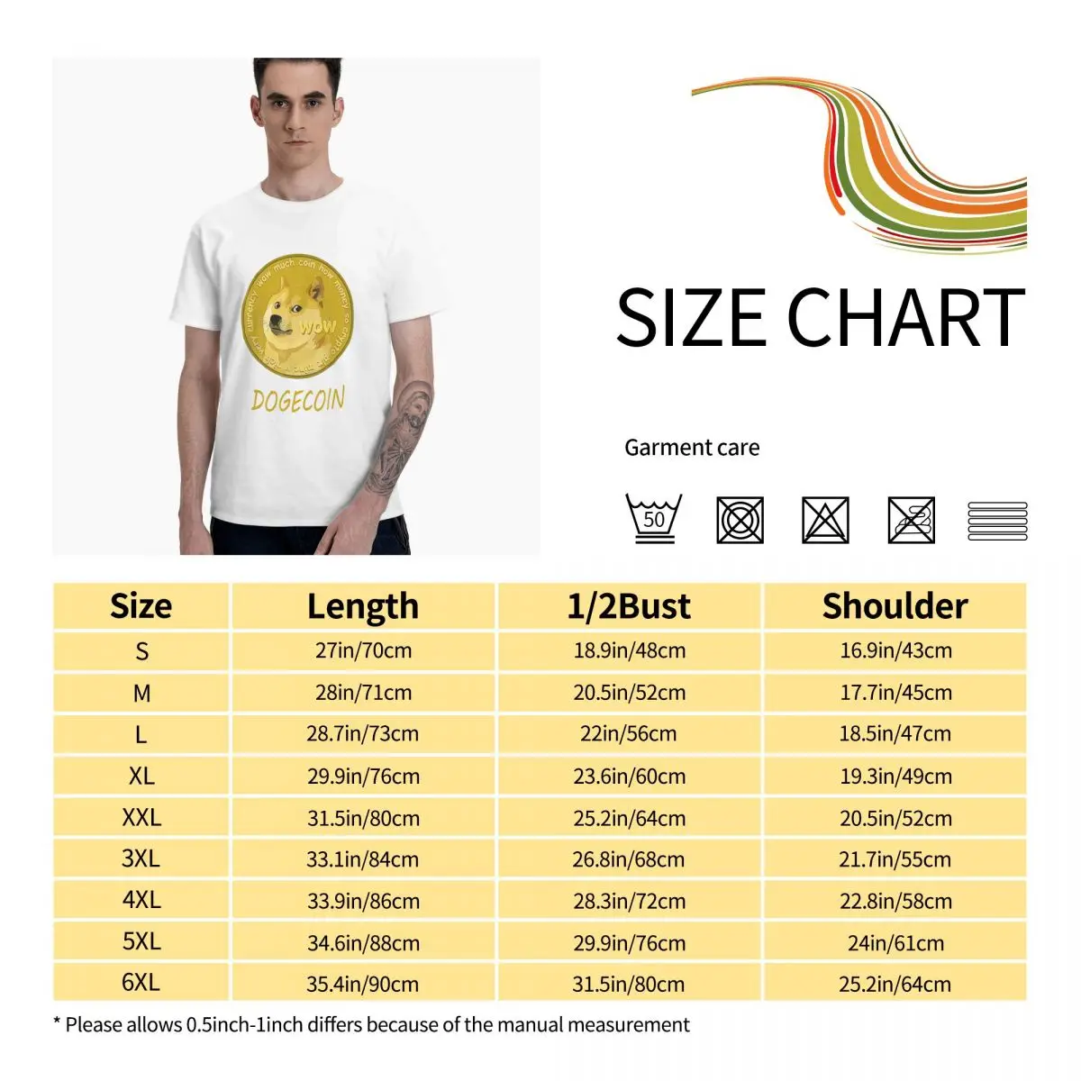 

Dogecoin To The Moon Cool Doge Coin Crypto Currenc Graphic Tee Men's Basic Short Sleeve T-Shirt Funny Tops