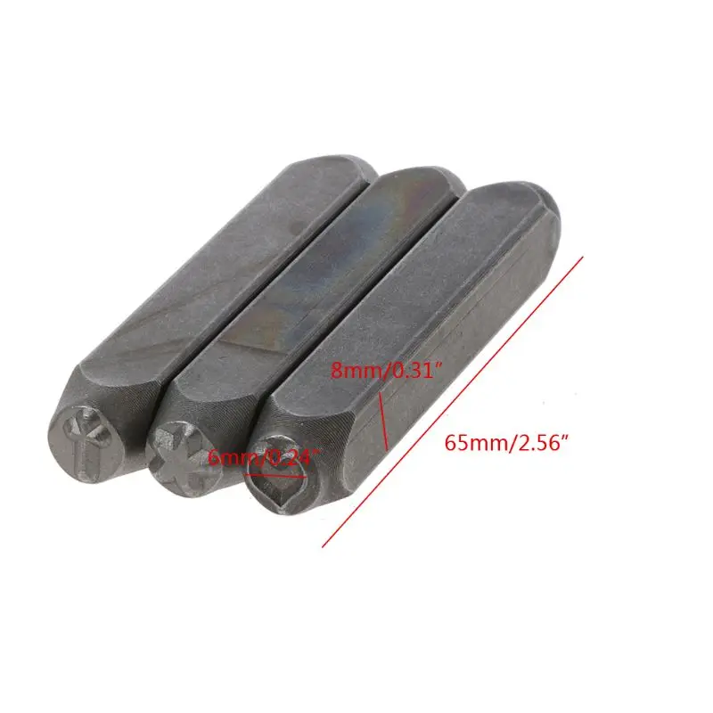 

3Pcs Star Moon Cross Metal Punch Stamping Tool Hard Carbon Steel Tools to Stamp Jewelry Leather Wood Jewelry Making Tool