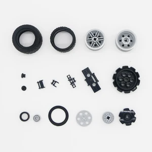 Технические детали, кирпичи, колеса, ступица, шина, протектор, круглая звезда город МОС AC, модель автомобиля, грузовика, аксессуары, строительные блоки, игрушка