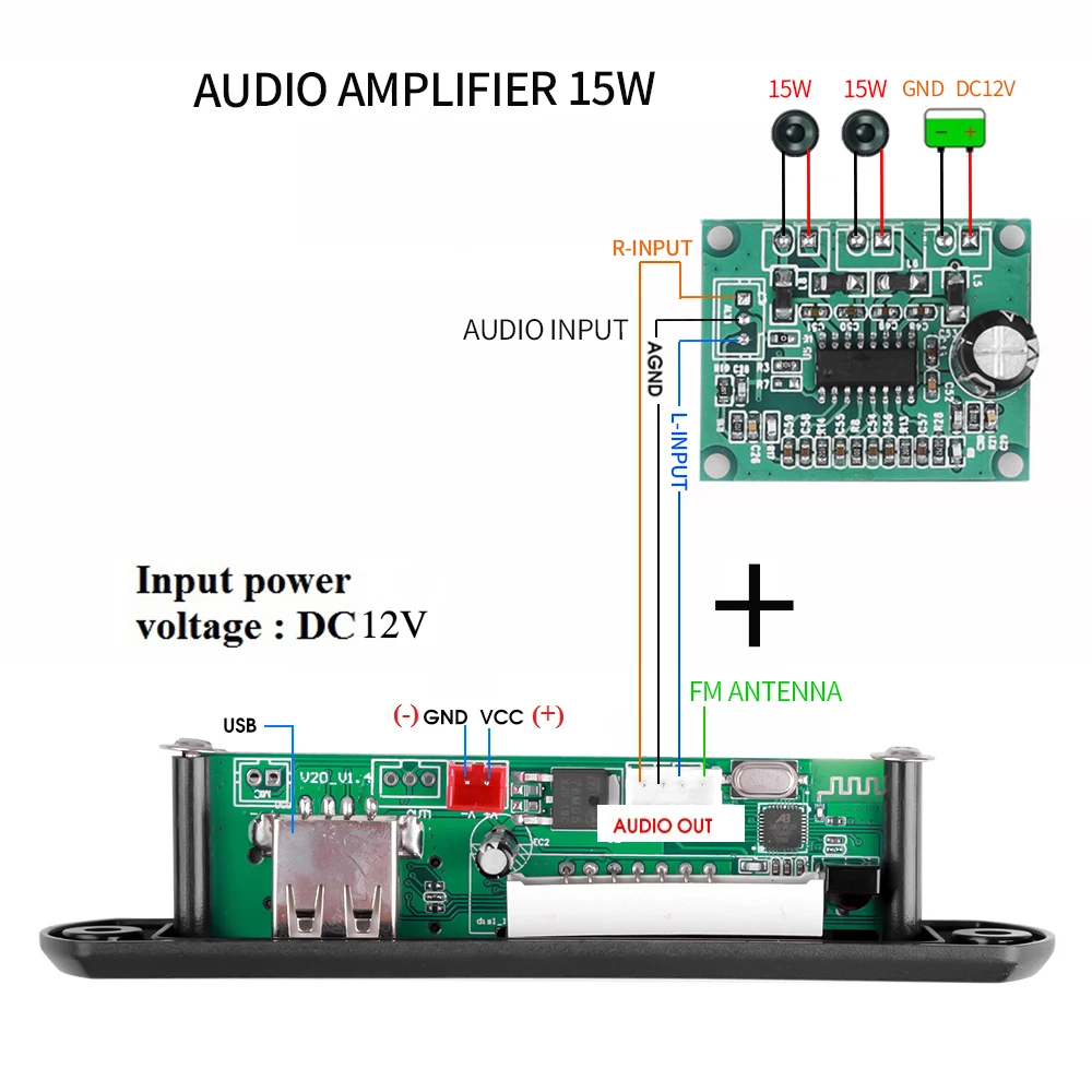 Bluetooth V5.0 радио 9 в 12 В беспроводной аудио приемник автомобильный комплект USB 3 5 | MP3-плееры -1005003626600045