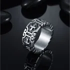 Мужское кольцо в стиле панк, черное кольцо в стиле ретро