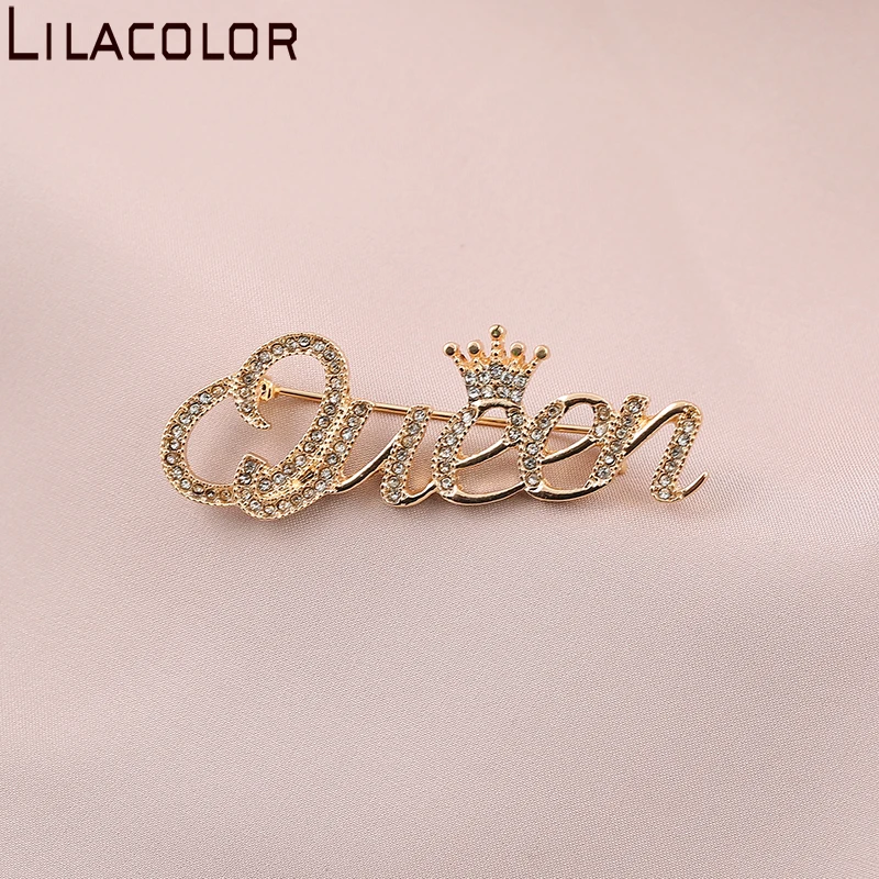 Lilacolor Роскошные Булавки в форме королевы короны для женщин блестящие Кристаллы