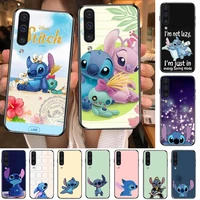 stitch love phone cover hull for samsung galaxy s8 s9 s10e s20 s21 s5 s30 plus s20 fe 5g lite ultra black soft case