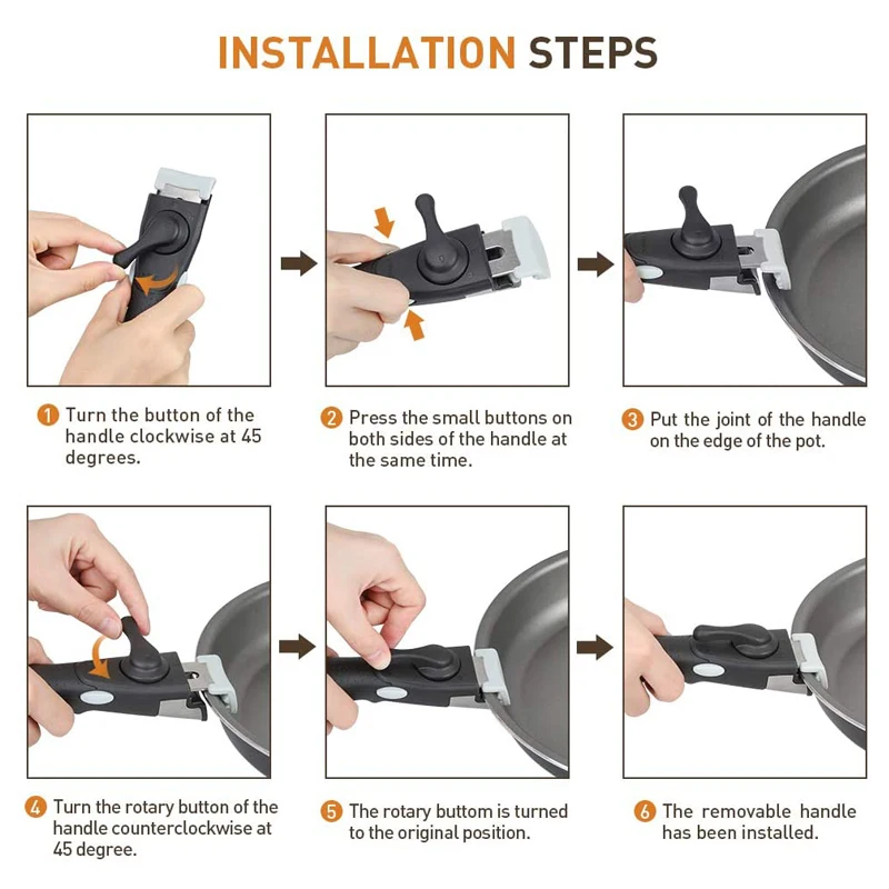 

Dismountable Pot Handle Pan Stockpot Universal Detachable Anti-Scalding Removable Handle Kitchen Cooking Clip Hand Grip Tool Set