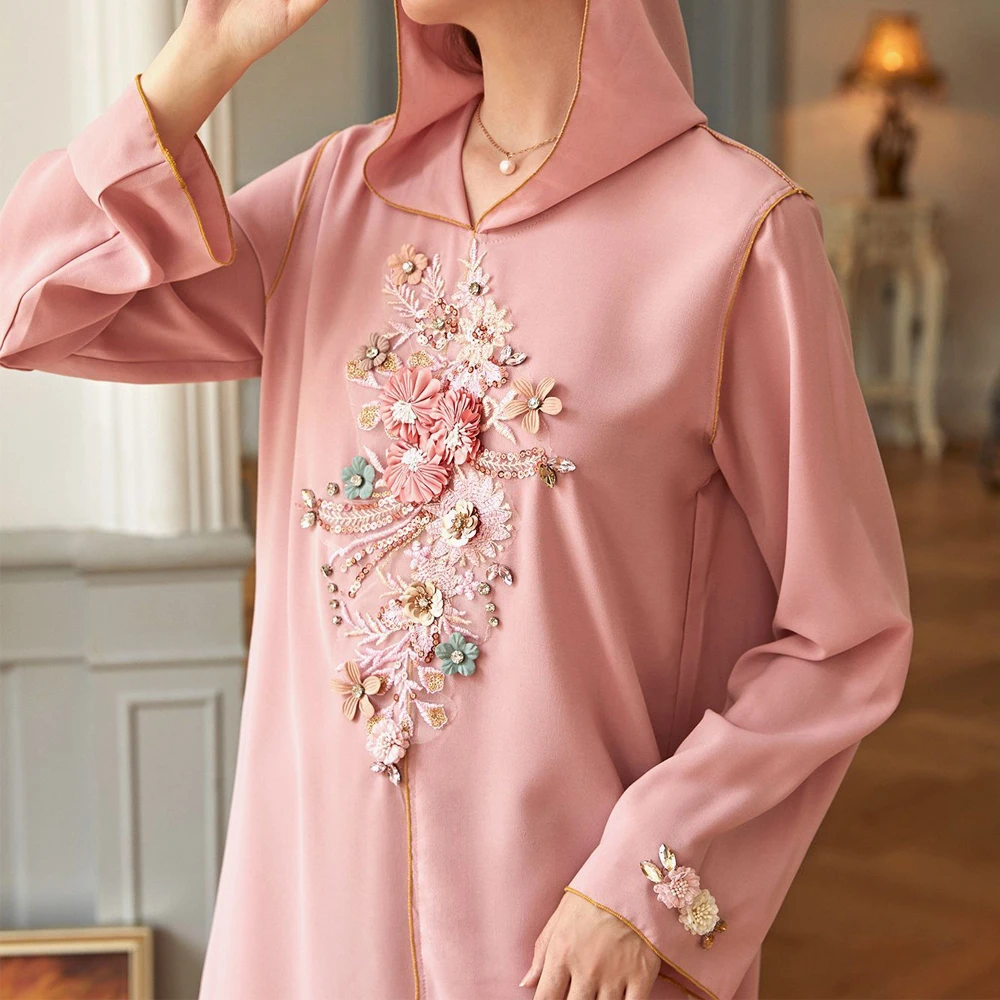 Eid Kaftan Mujer Дубай Abaya Турция хиджаб с капюшоном мусульманское платье мусульманская
