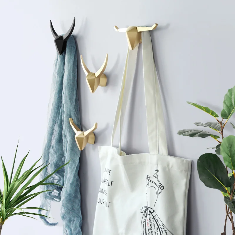 

1Pc Multifunction Animal Head Coat Hook Wall-mounted Keychain Organizer Home Decorative Clothes Hanger