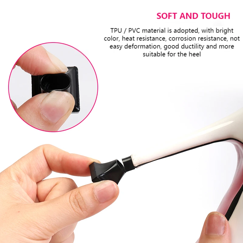 1 Pair Woman High heels Shoe Covers Square TPU/PVC Material Soft Damping Heel protector Silencer Non-slip Heel protector