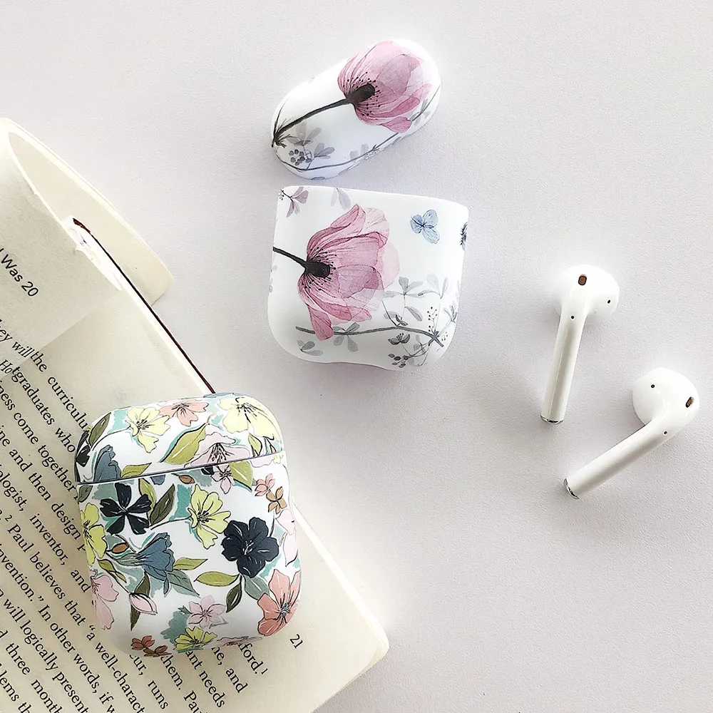 Чехол для наушников Apple Airpods 2 1 Air Pods милый светящийся винтажный цветочный чехол