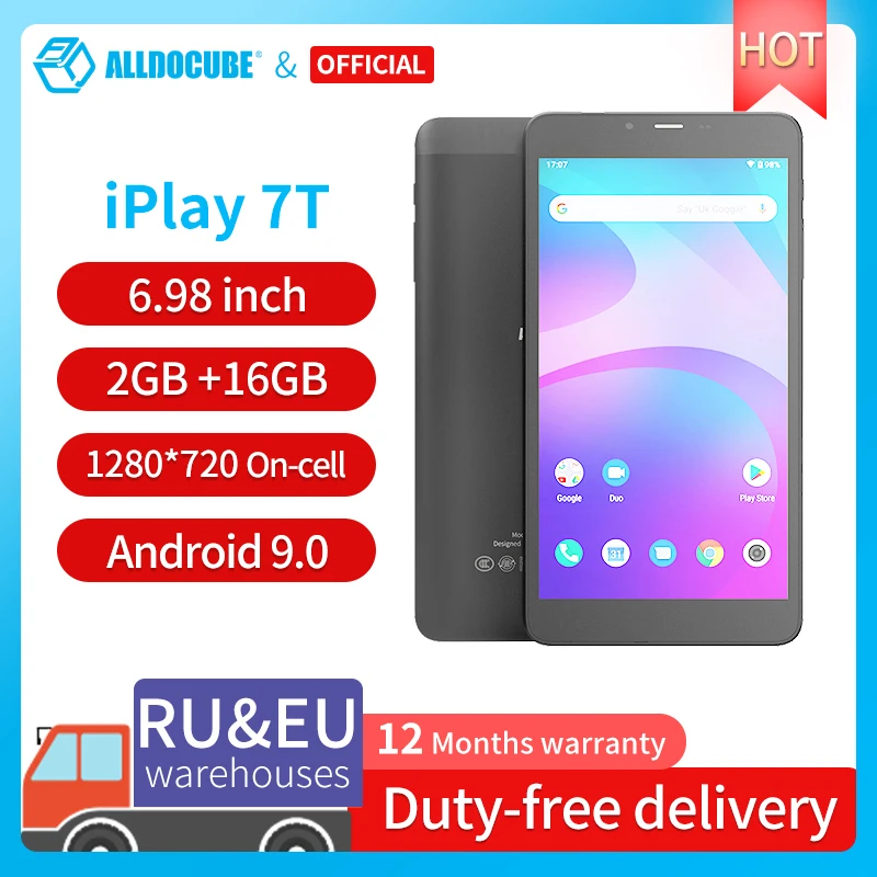 ALLDOCUBE iPlay 7T, 6, 98 , HD, iPS, Android, 16  ,  256G ,  , 4 , Type-C, GPS