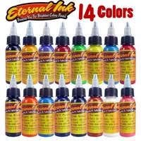14 colors tattoo inks colors 30ml 1oz permanent makeup tattoo pigment inks set for body tattoo art kit each colors dropshipping