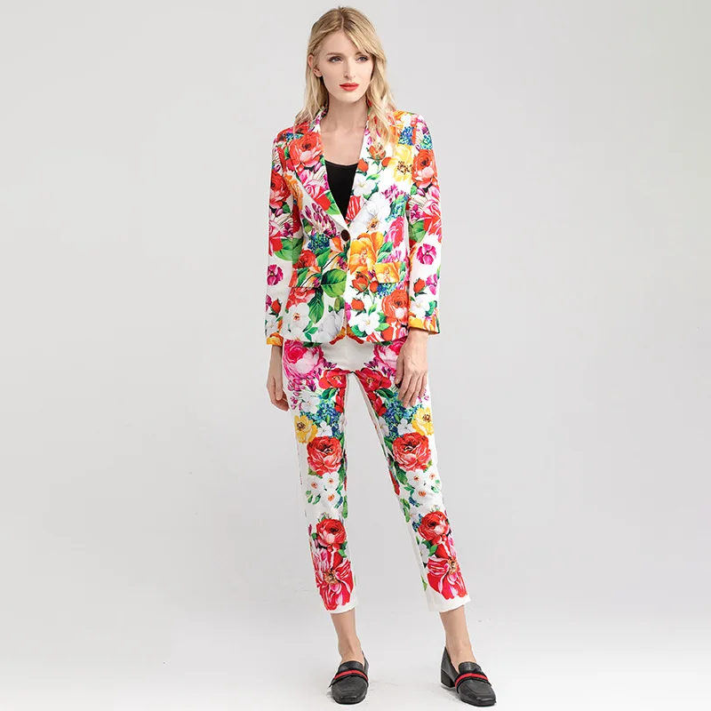 

Fashionable New Women's Clothing Autumn Long Sleeve One Button Small Suit Ankle-Length Pencil Pants