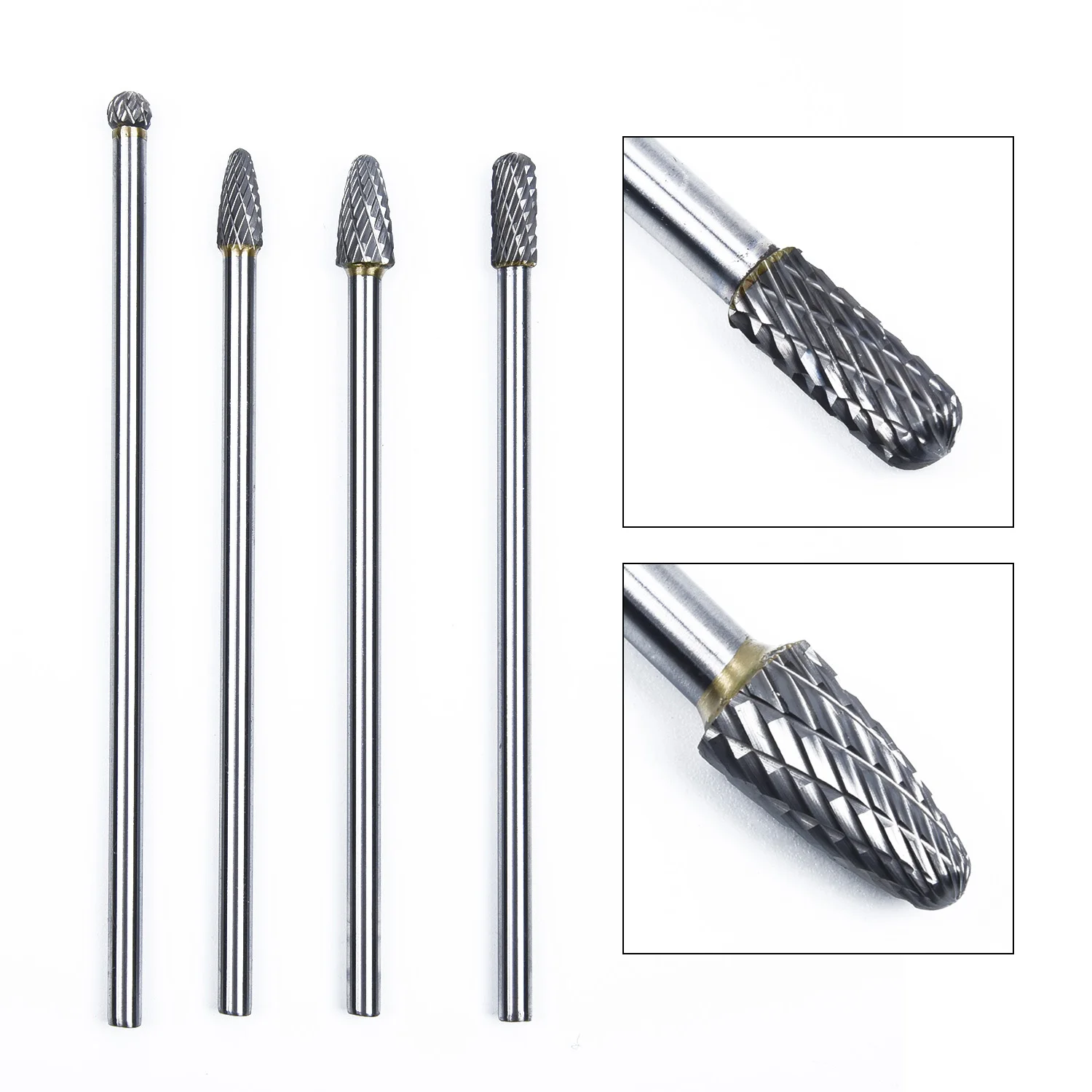 

4Pcs Carbide Cutting Rotary Burr 150-160mm Long Carbide Burs 1/4" 6mm Shank