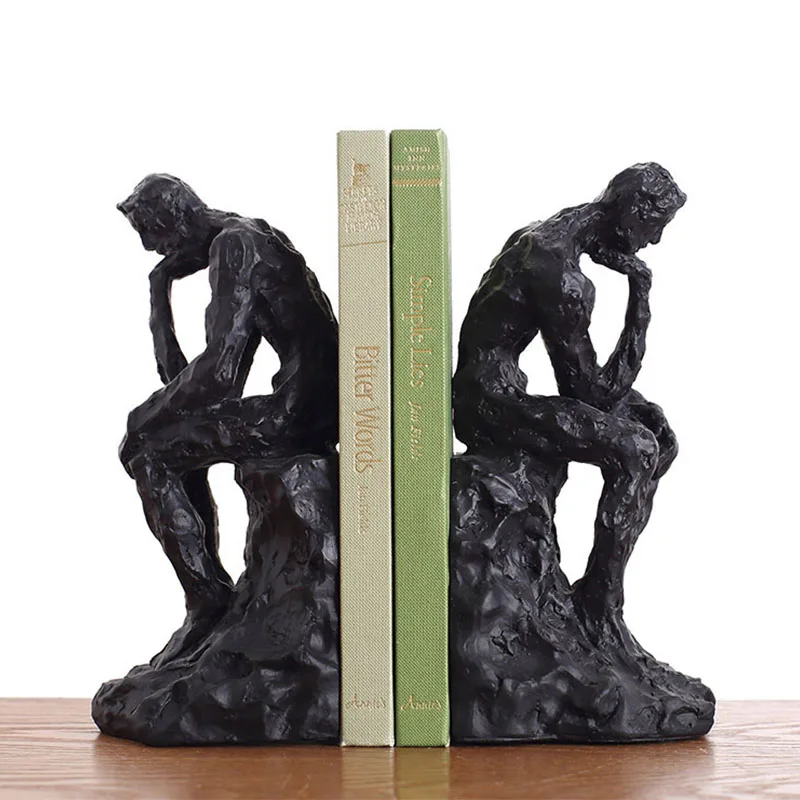 European The Thinker Statue Book Stand Resin Character Sculpture Room Decor Fengshui Ornament Home Decoration Accessories | Дом и сад