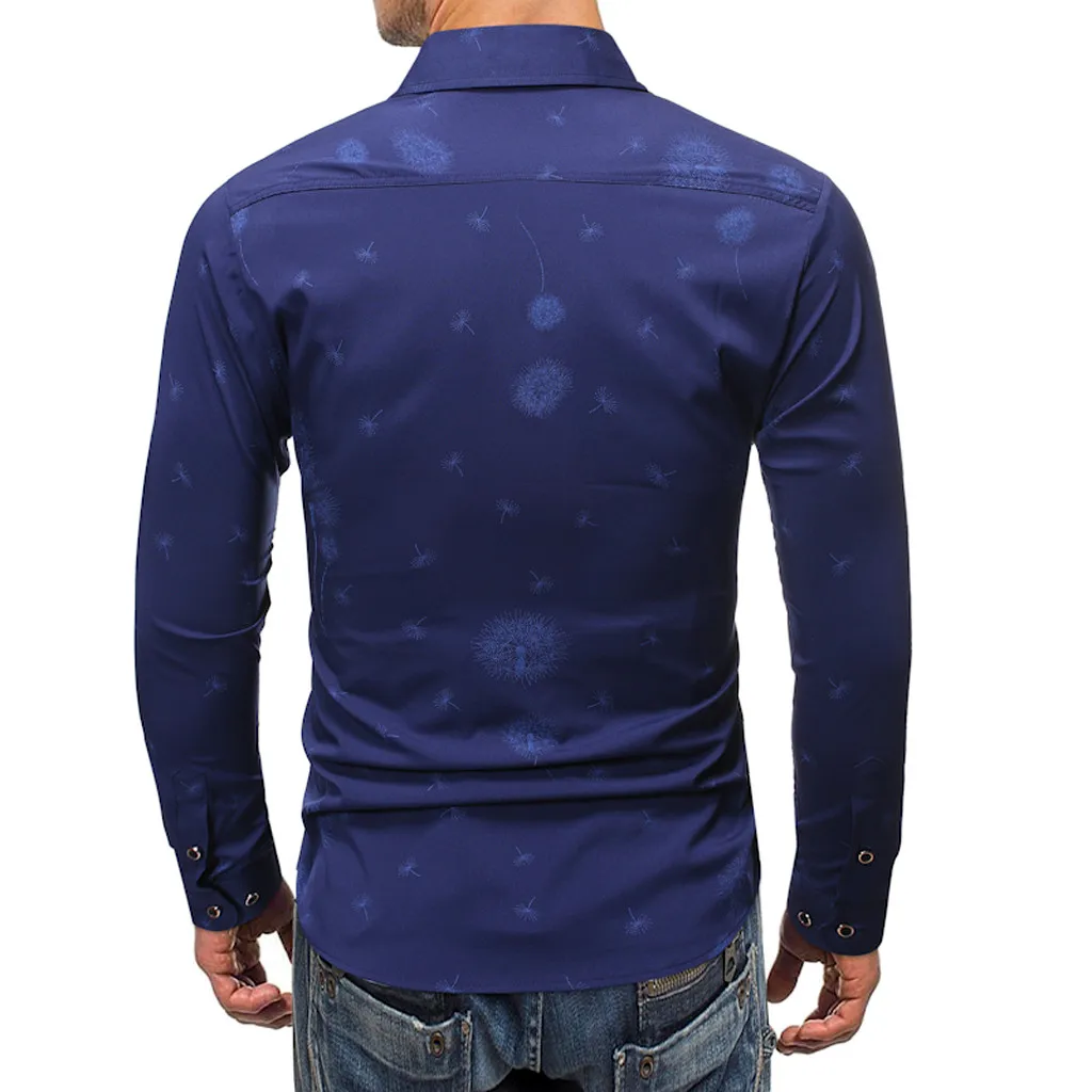 KANCOOLD Shirt regular casual men's shirt Men's New Style Fashion stamped Long Sleeve Printed Long-Sleeved Blouse Nov14 | Мужская