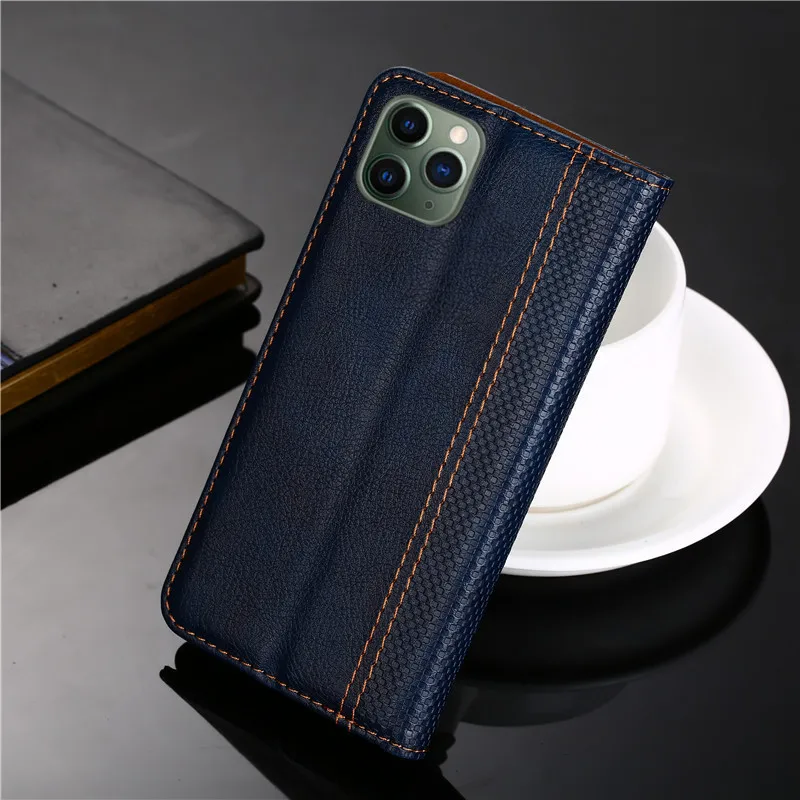 Магнитный чехол с откидной крышкой для Apple iphone 11 Pro Max кожаный и силиконовый iphone11