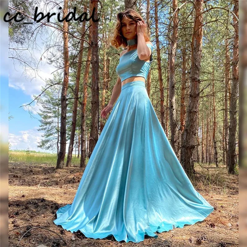 

Платья для выпускного вечера из двух частей, длинные элегантные вечерние платья с открытыми плечами для женщин 2020, дешевые платья vestido largo ...