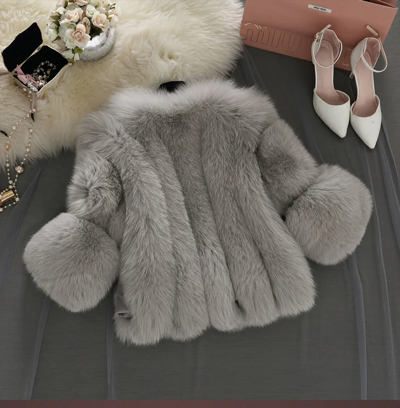 

Mink fur yarn Female coat winter Faux Leather Fur vest Rabbit fur coat pink fur coat