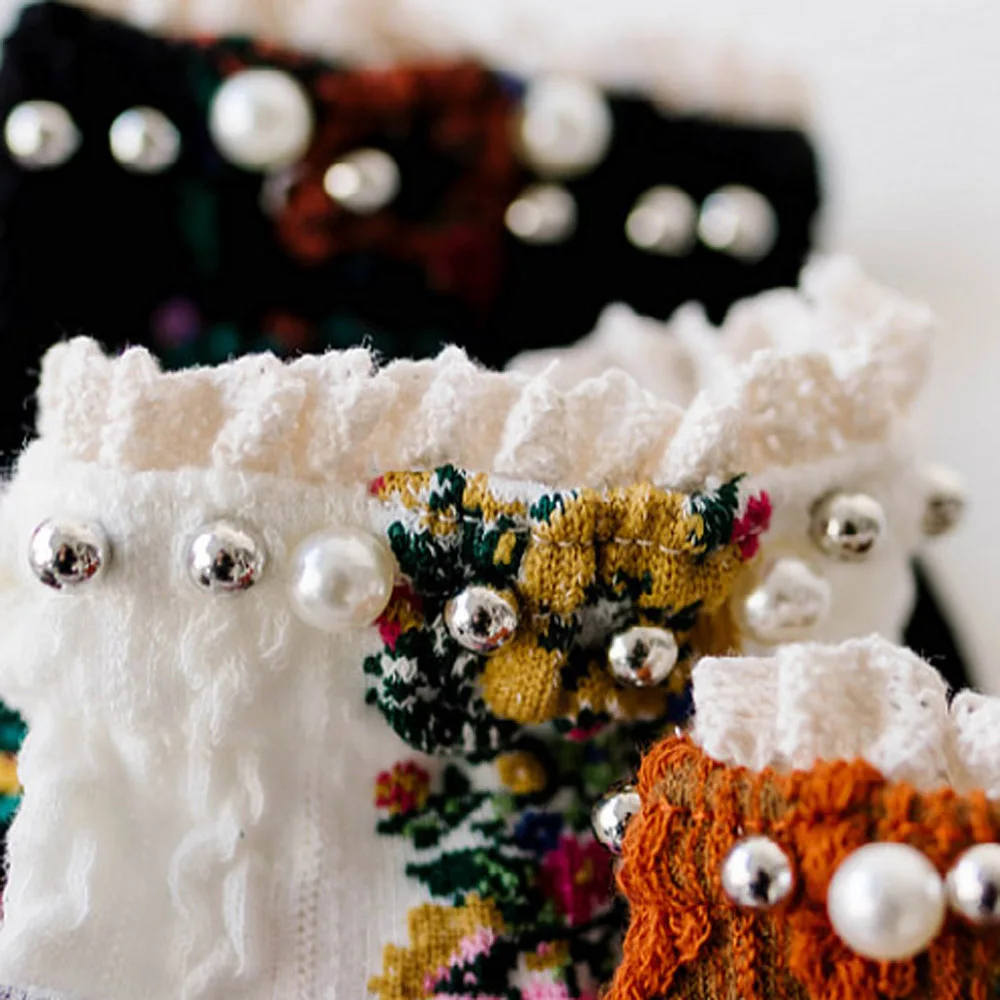 Носки с цветочной вышивкой прозрачные кружевные сетчатые стеклянные носки