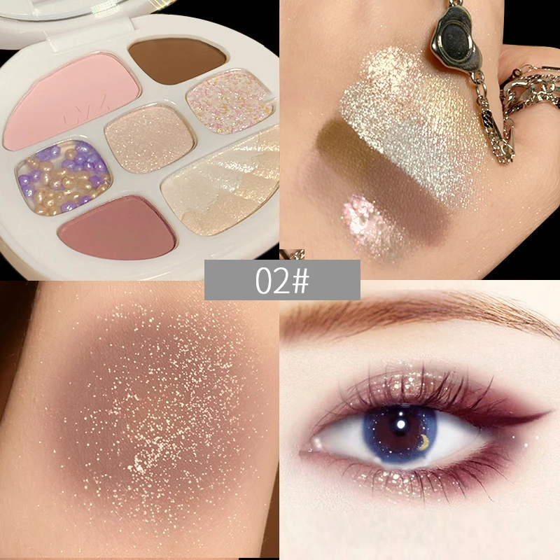 CVZ 7 цветов для макияжа глаз в виде ракушки Янтарный палитра теней век матовый