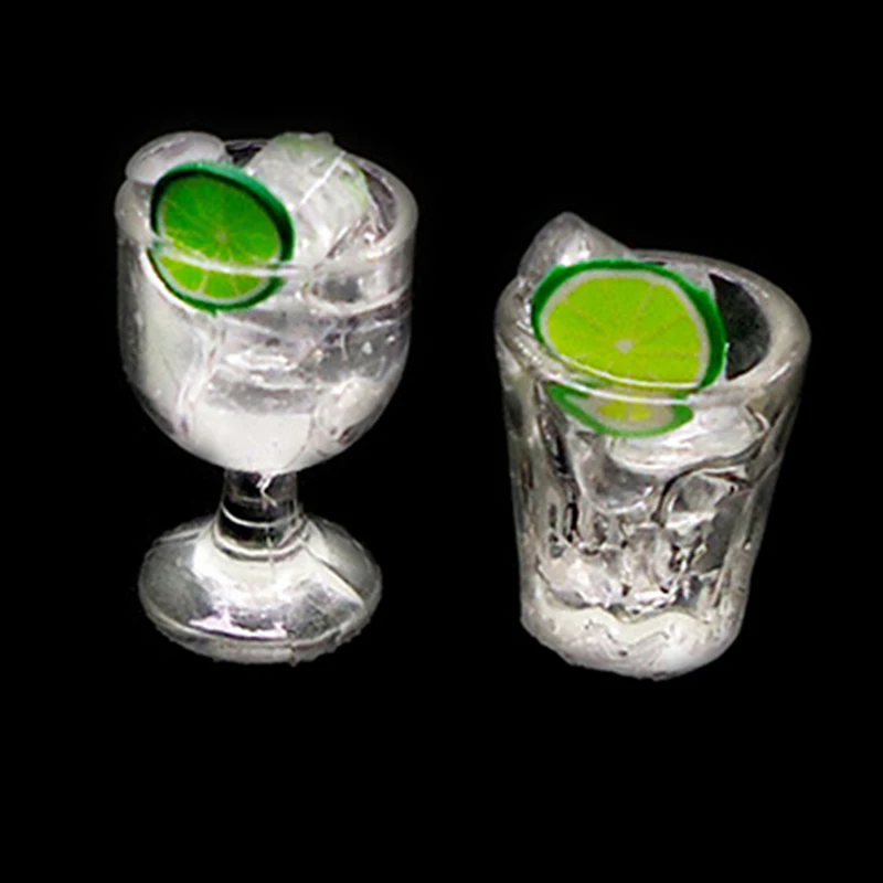 

1:12 Resin Doll house Mini Ice Lemon Water Drink Cup Miniature Doll house Accessories Cups Toy Mini Decoration Gifts