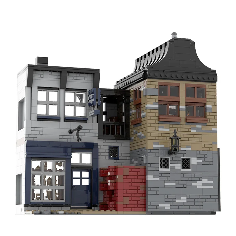 

Строительные блоки MOC Leaky Cauldron wiseacrin Wizarding Diagon Alley Bar Street Scene, детские игрушки, лучшие подарки