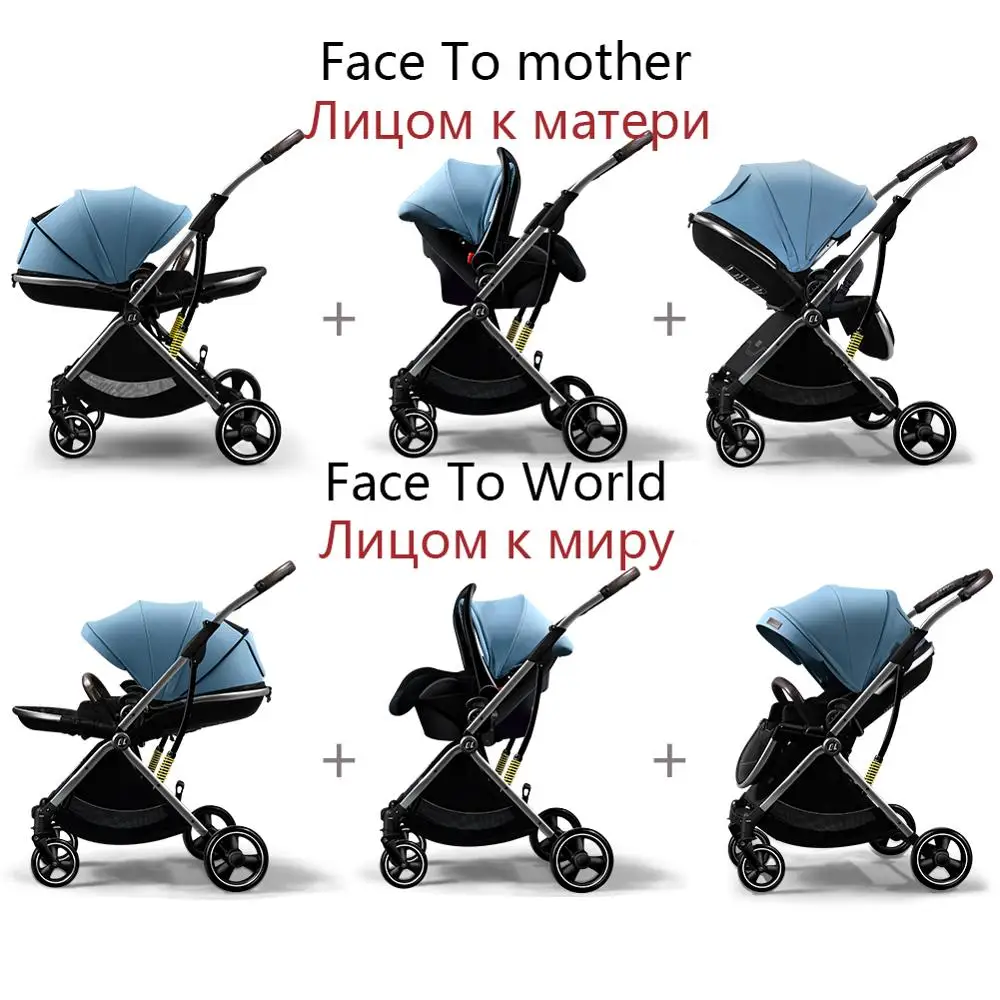 

Coballe Baby Stroller Multi-Function 3 In 1 High Landscape Baby Stroller Foldable Double Side Four Seasons For Newborn In RU
