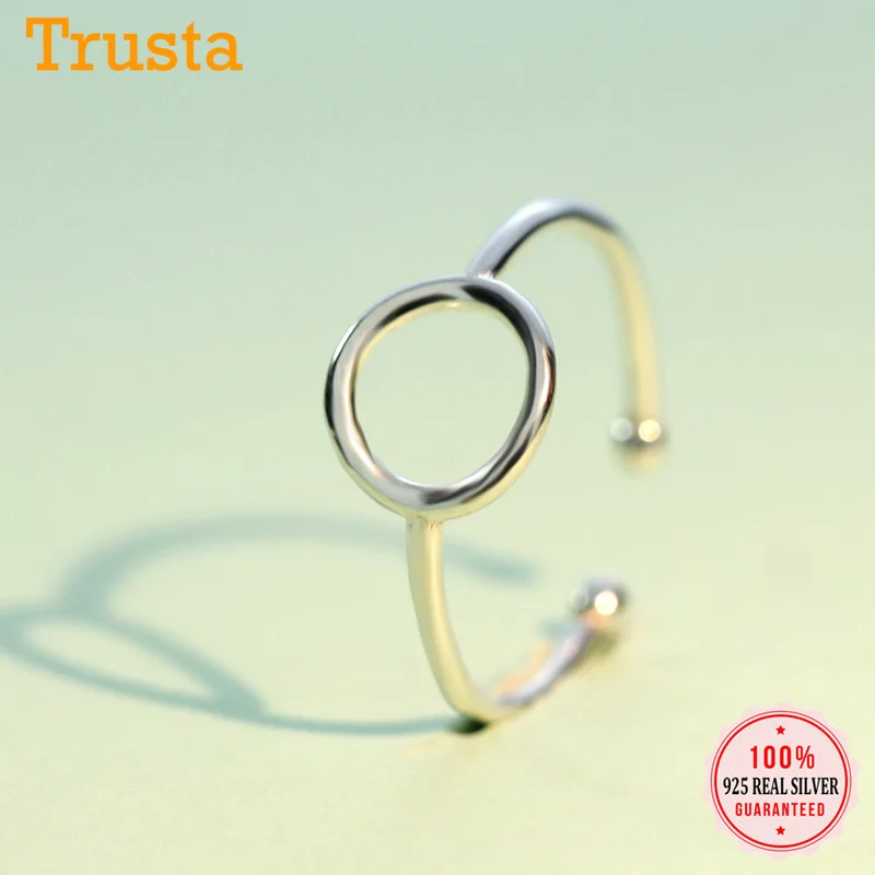 Trusta 925 пробы Серебряное модное ювелирное круглое коктейльное кольцо внутренний диаметр 1,3 см Размер Девочки Дети Рождественский подарок DS173