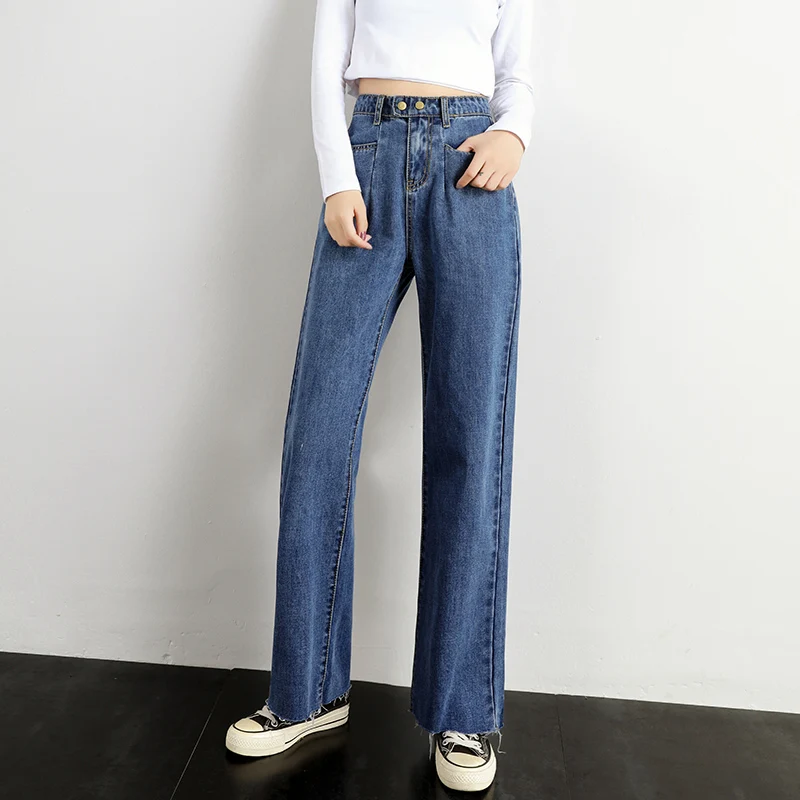 

Zoenova 2021 New Spring Summer Women Fashion Pants Wide Leg Loose Plus Size Jeans Show High And Thin Denim Trousers For Female